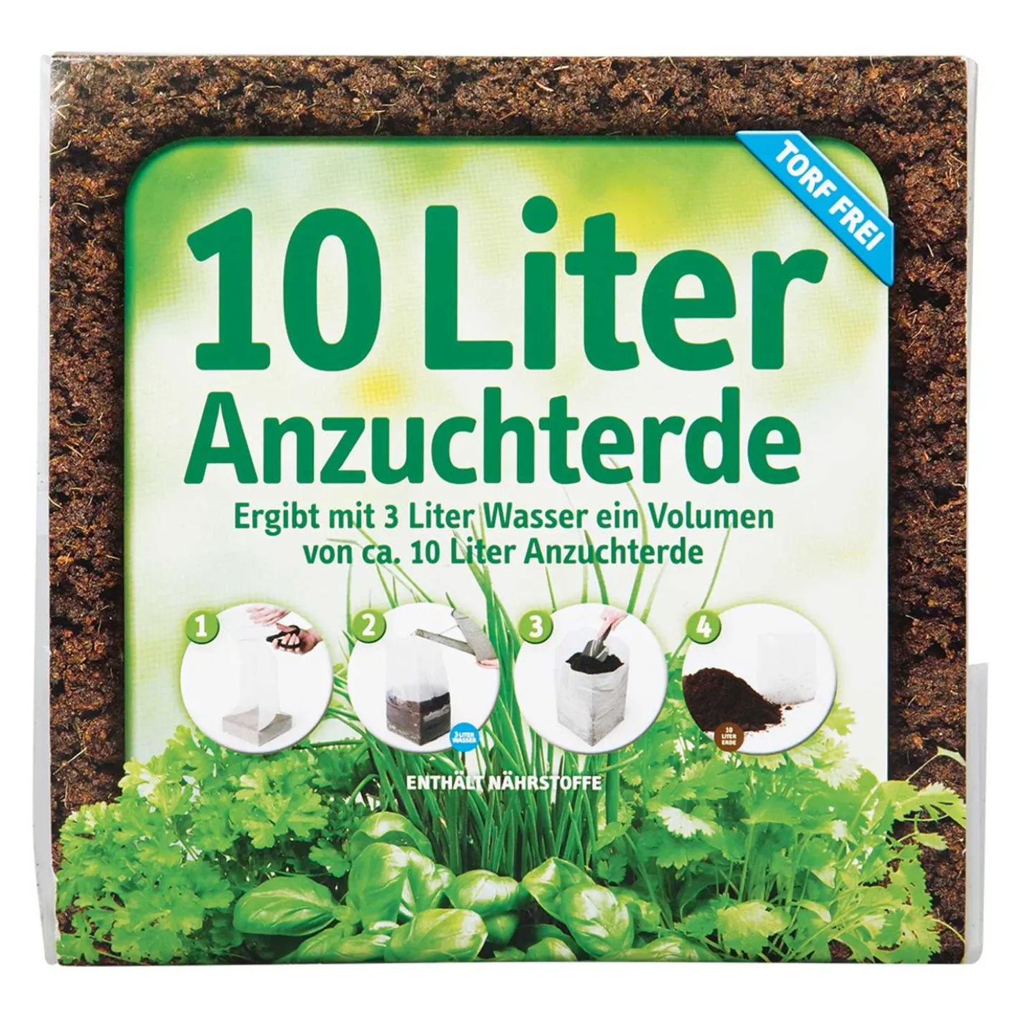 Anzuchterde Kokos gepresst