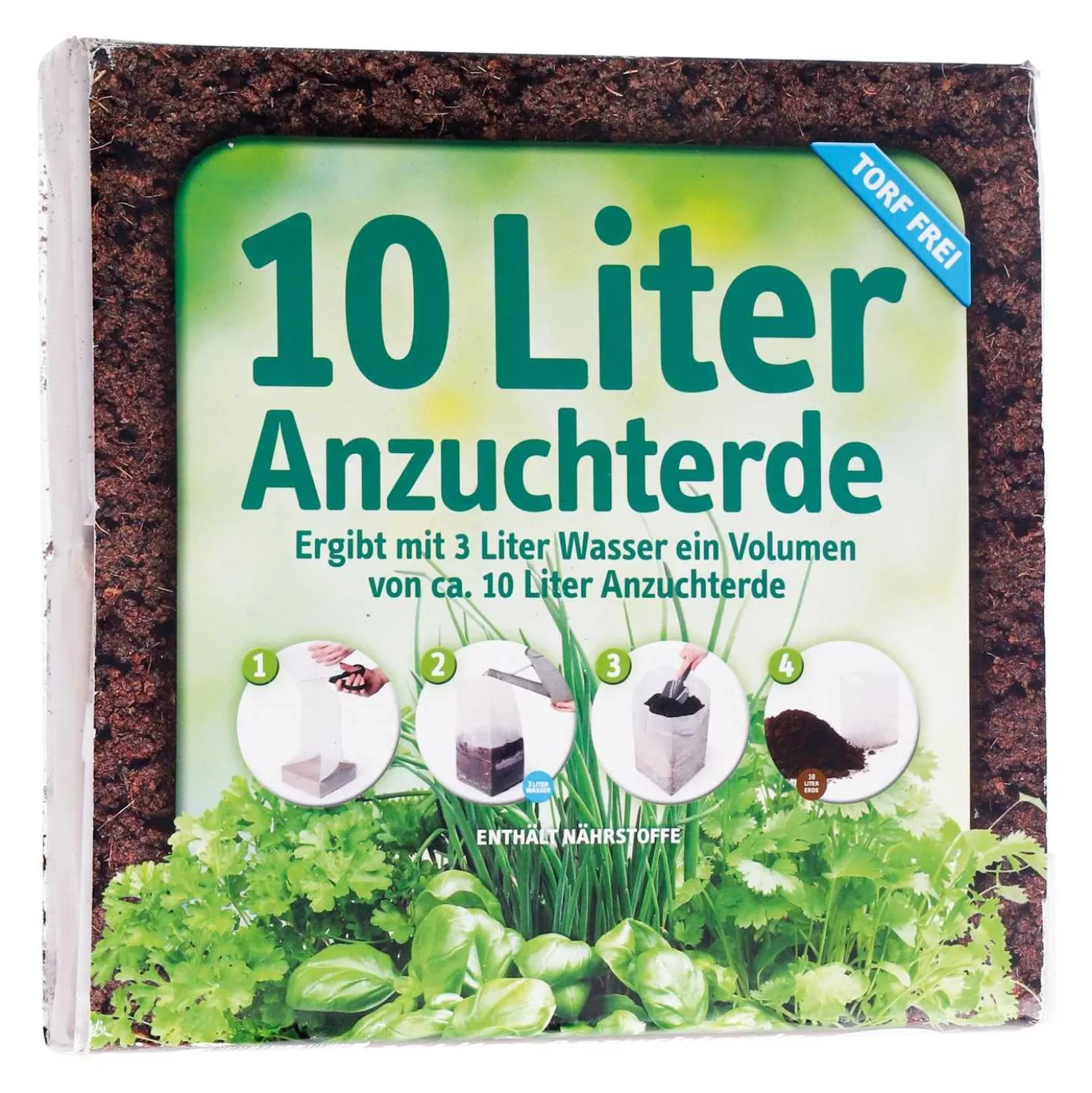 Anzuchterde Kokos gepresst