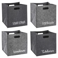 Aufbewahrungsbox Spruch Filz, 28 cm