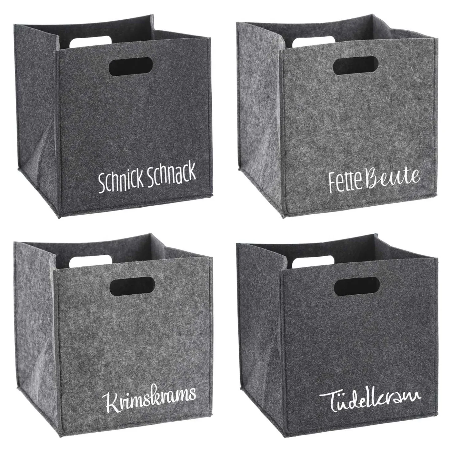 Aufbewahrungsbox Spruch Filz, 28 cm
