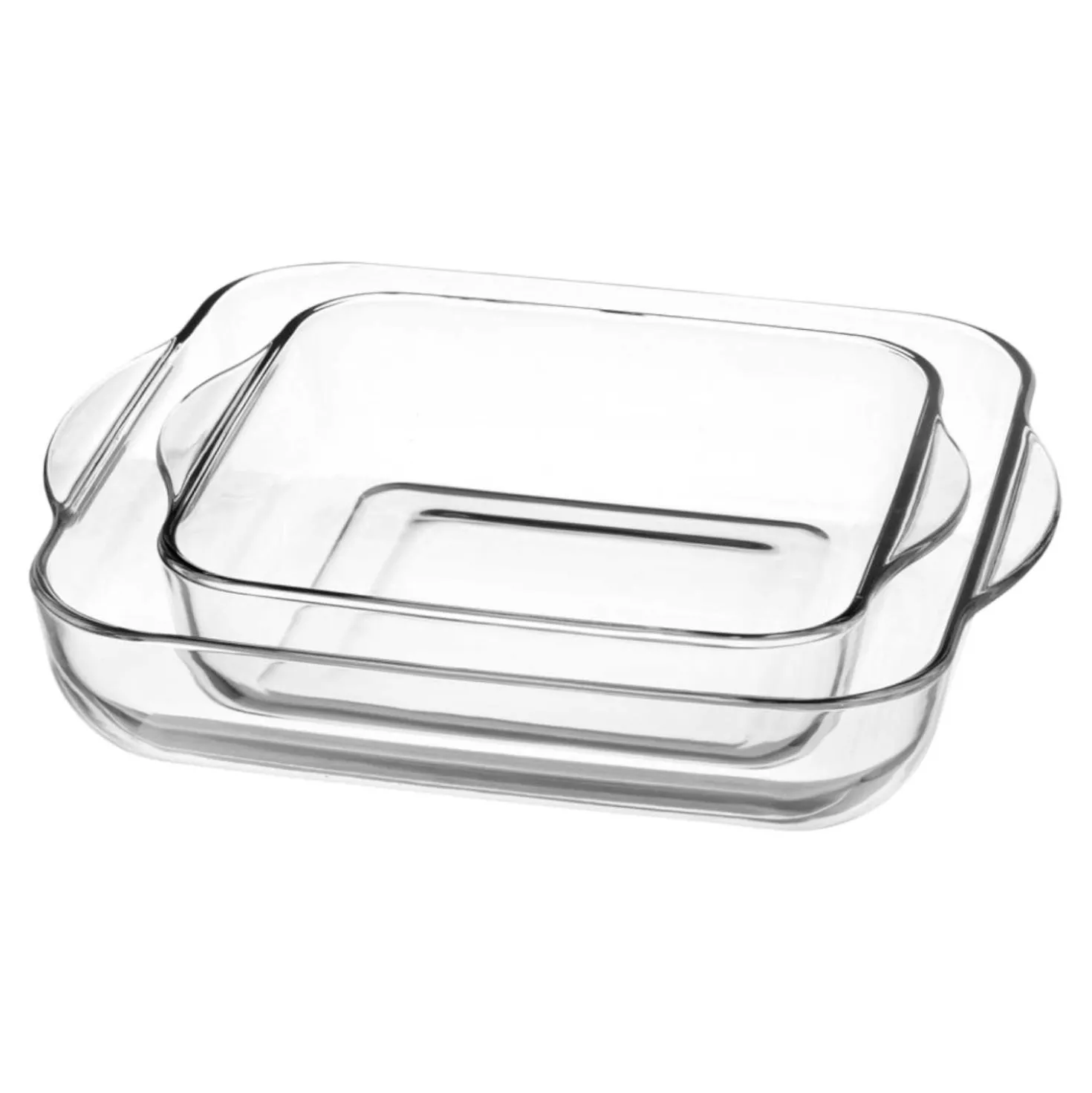 Auflaufform Glas eckig, 2 Stück