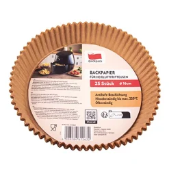 Backpapier für Heißluftfritteusen, 25 Stück