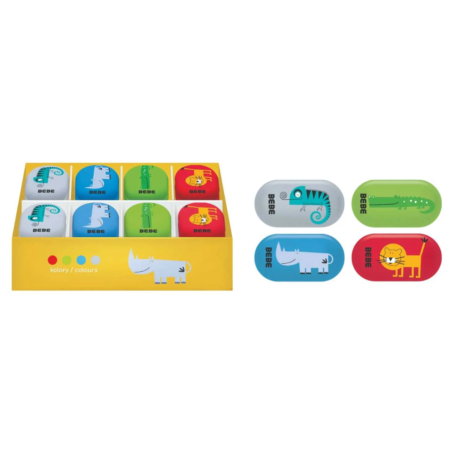 BEBE Radierer Tiere oval
