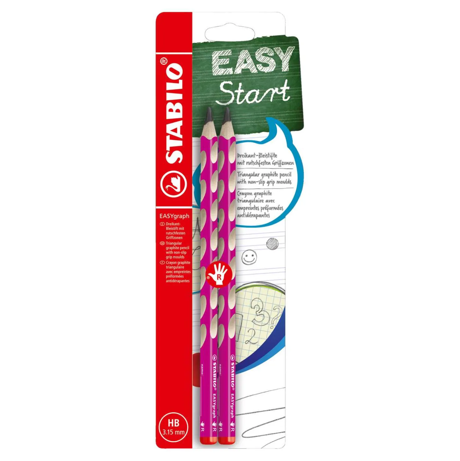 Bleistift 2er pink EASY HB RH Stabilo