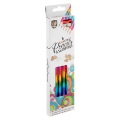 Buntstifte Rainbow + Anspitzer, 6 Stück