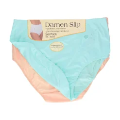 Damen Slip Microfaser Pastellfarben, 2 Stück