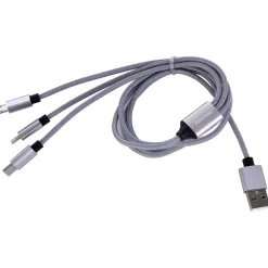 Daten-Ladekabel, 1 m, Nylon Typ A, 3in1