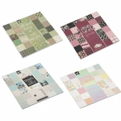 Designpapier 25x25 verschieden Motive, 24 Blatt