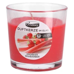Duftkerze im Glas Erdbeere/Rhabarber Höhe 7,5 cm