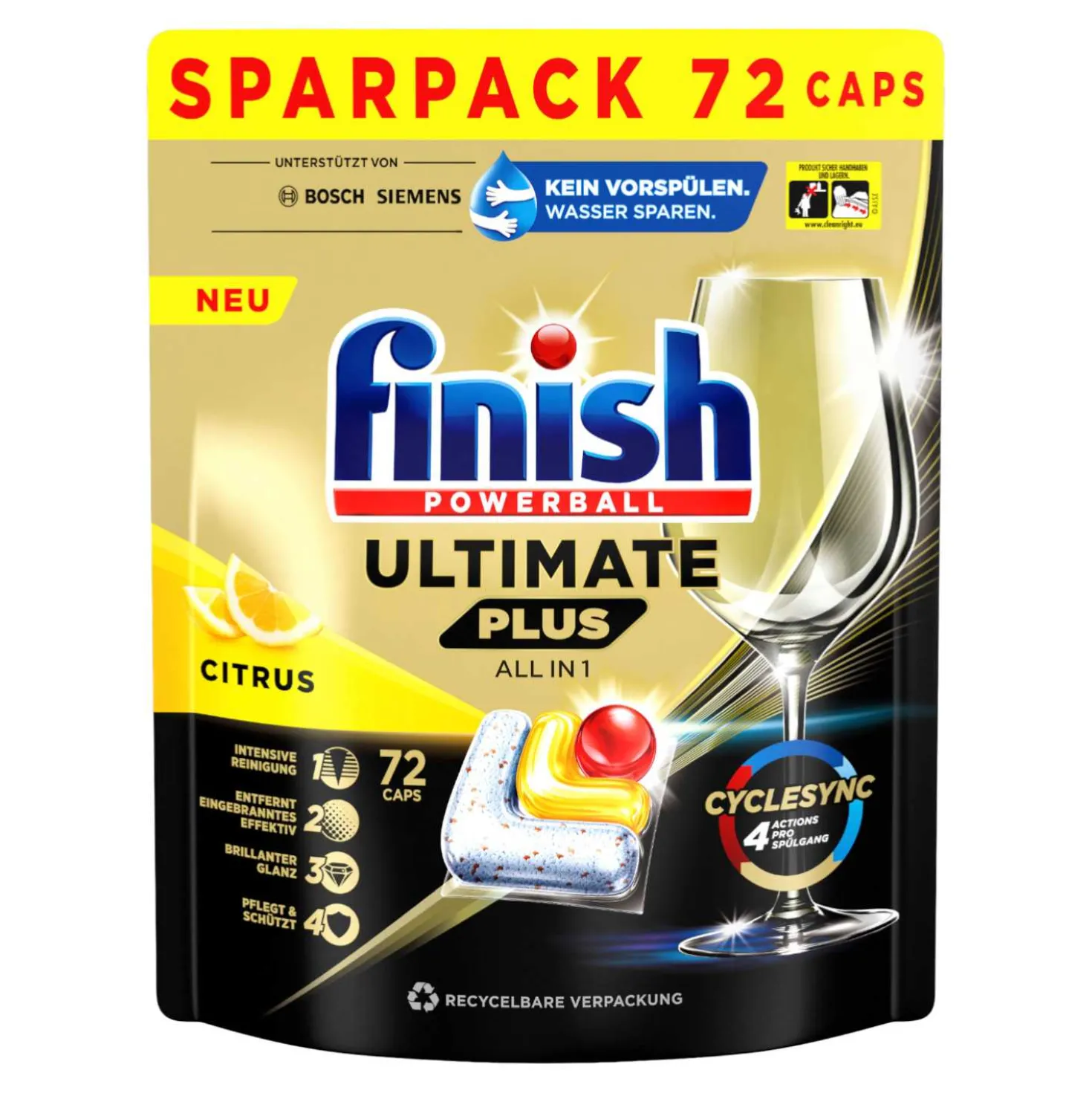 Finish Ultimate Plus Dishwasher Lemon