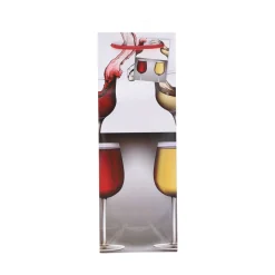 Flaschentüte Jumbo Lack mit Weinmotiven, 12,5 x 36 x 9 cm