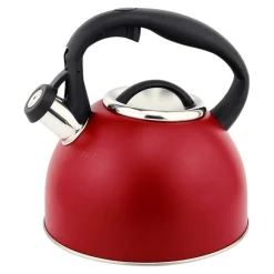 Flötenkessel 2,5 l geeignet für alle Herdarten, rot