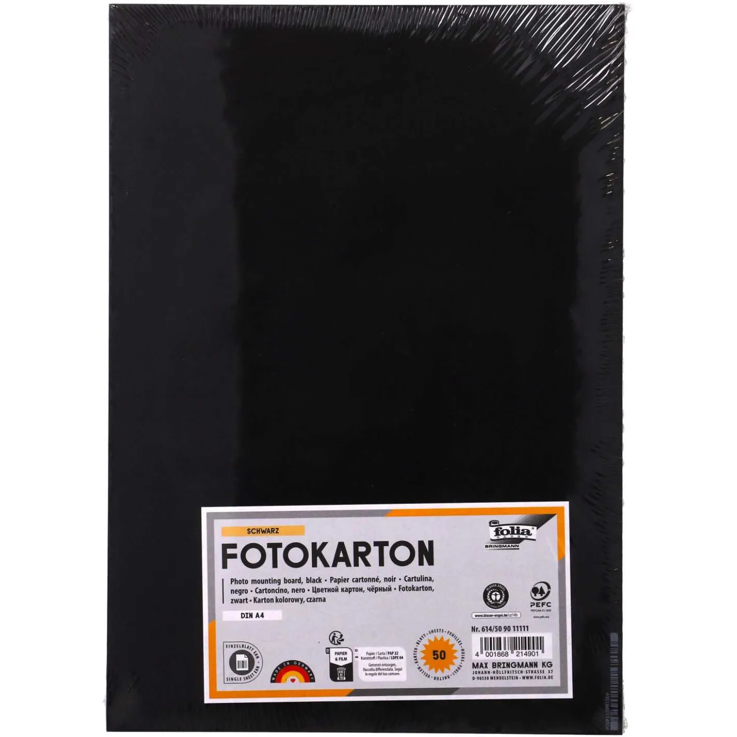 Folia Fotokarton DIN A4, schwarz