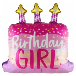 Folienballon HBD Girl Shape, 70 x 60 cm