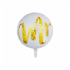 Folienballon Mr rund, gold, 45 cm
