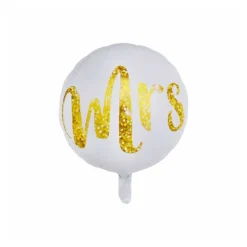 Folienballon Mrs rund, gold, 45 cm