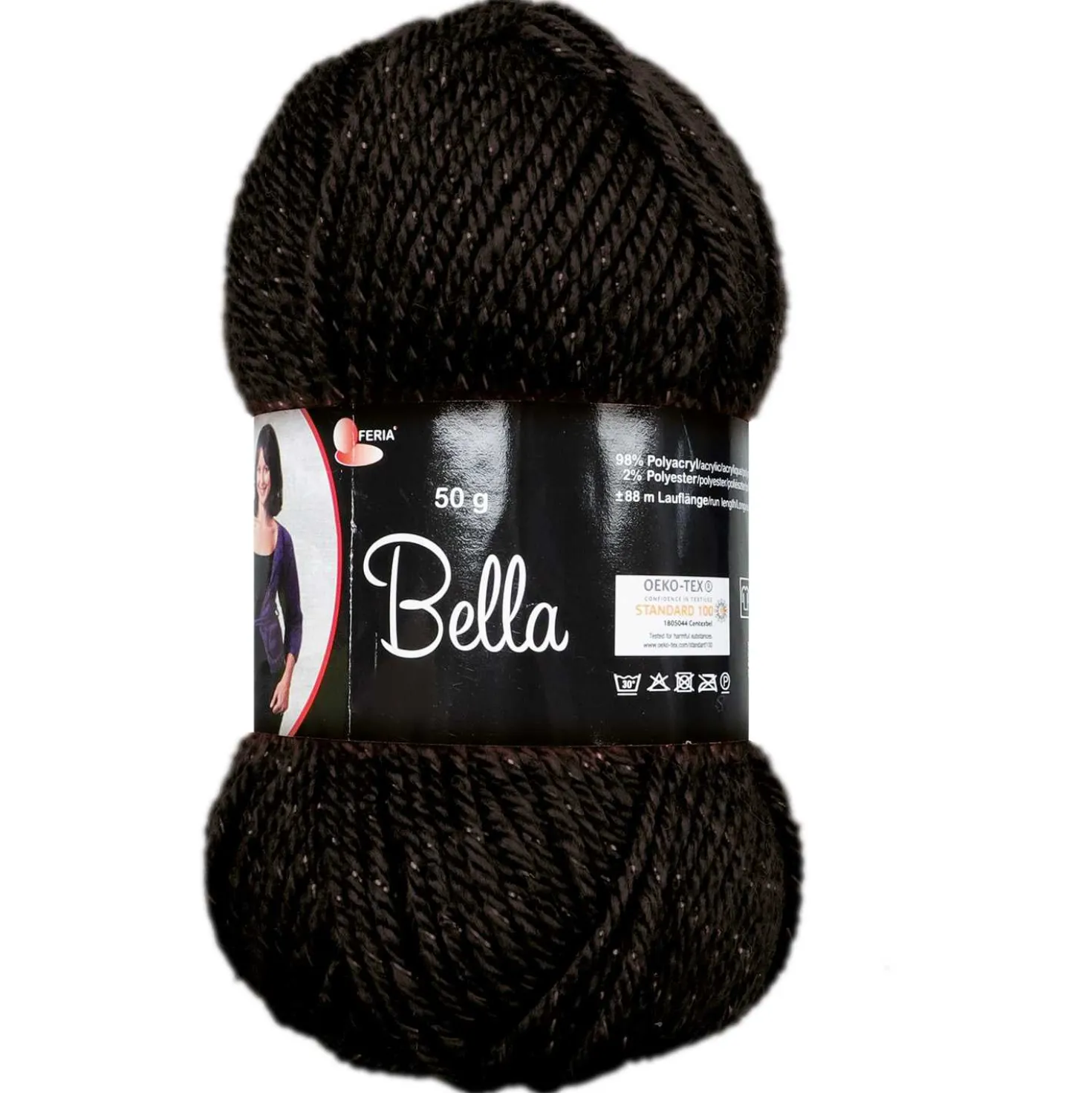 Garn Bella, schwarz, 50 g
