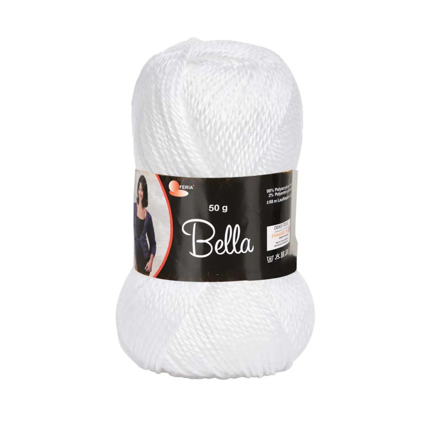 Garn Bella, weiß, 50 g