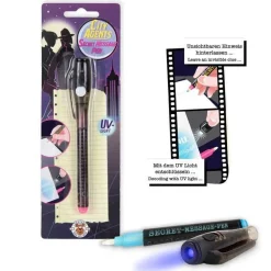 Geheimstift mit UV-Licht u. 12 Schablonen