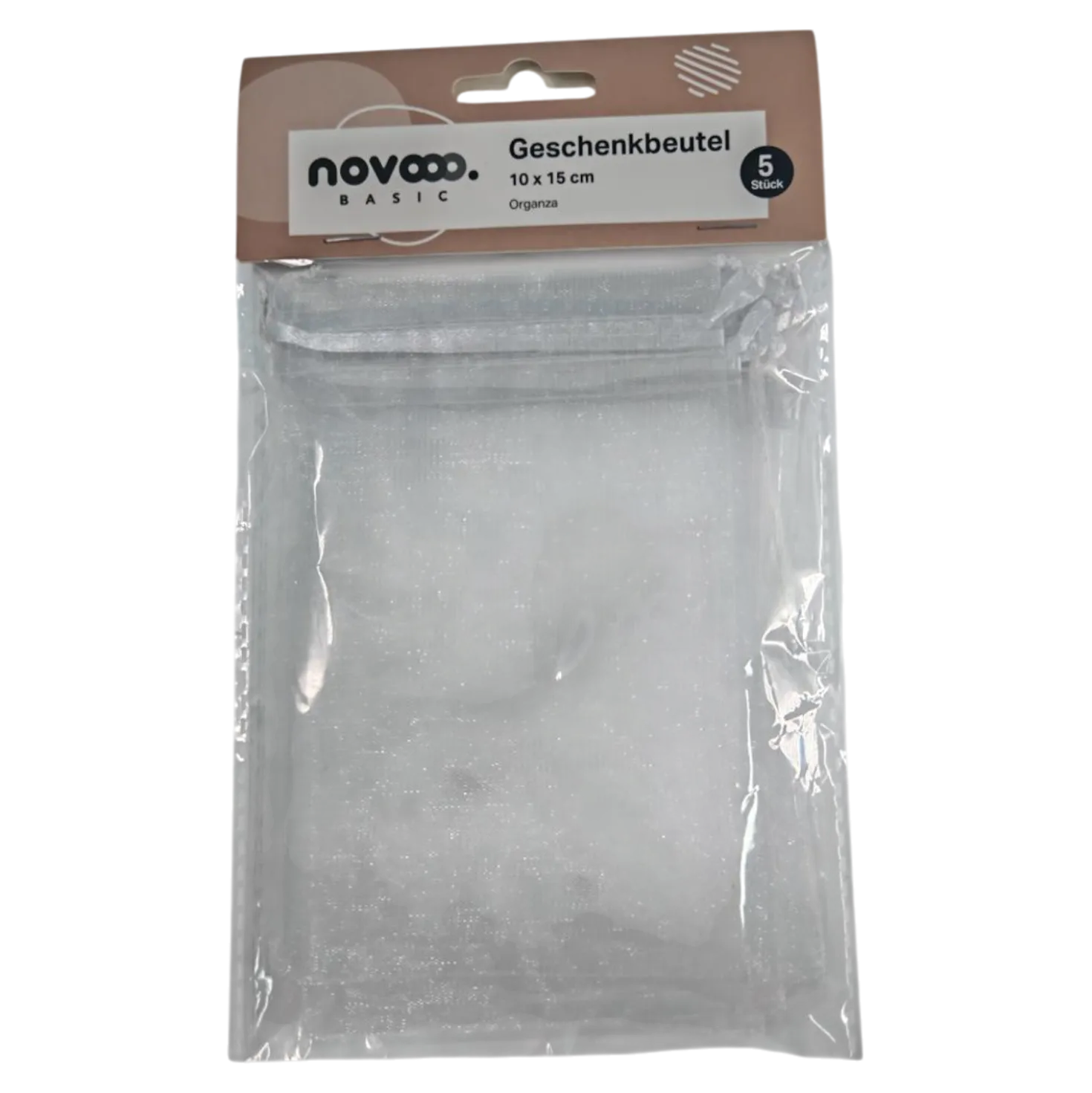 Geschenkbeutel Organza, weiß, 5 Stück
