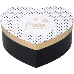 Geschenkbox Größe 2, Herzform, gold
