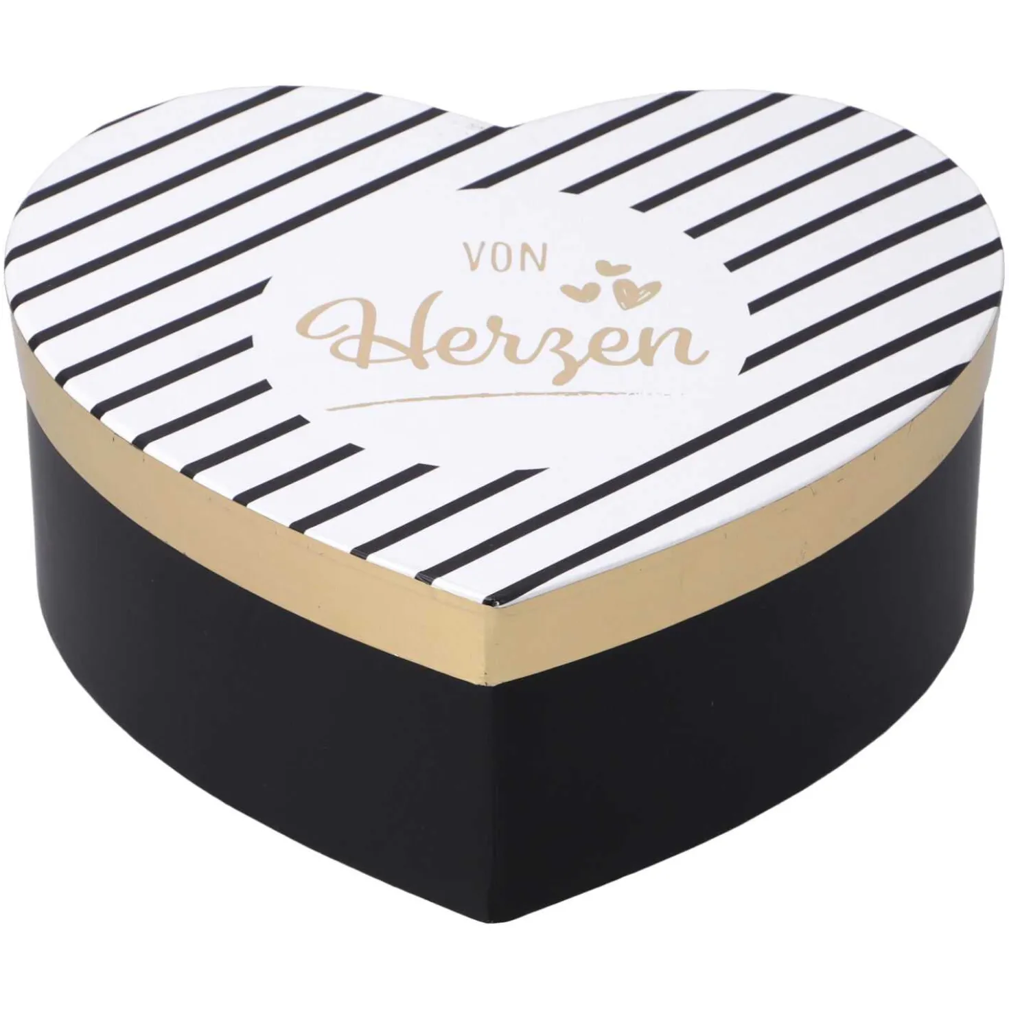 Geschenkbox Grüße 3, Herzform, gold