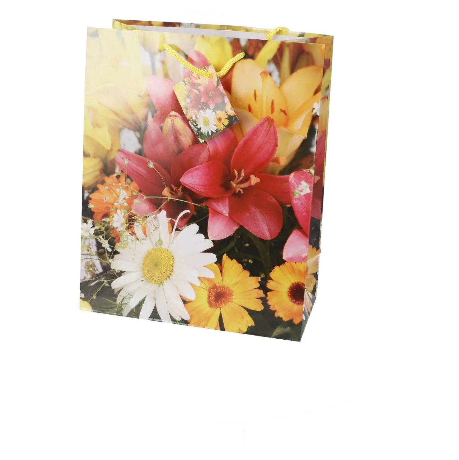 Geschenktüte Lack groß Blumen A4