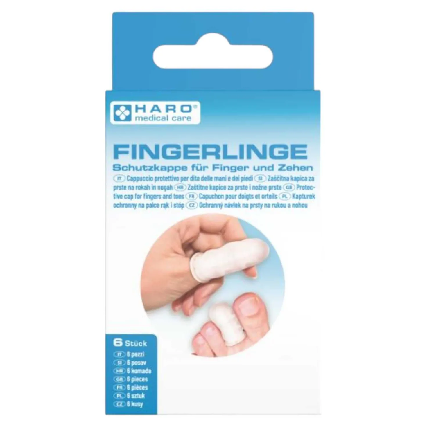 HARO Fingerlinge, weiß, 6 Stück