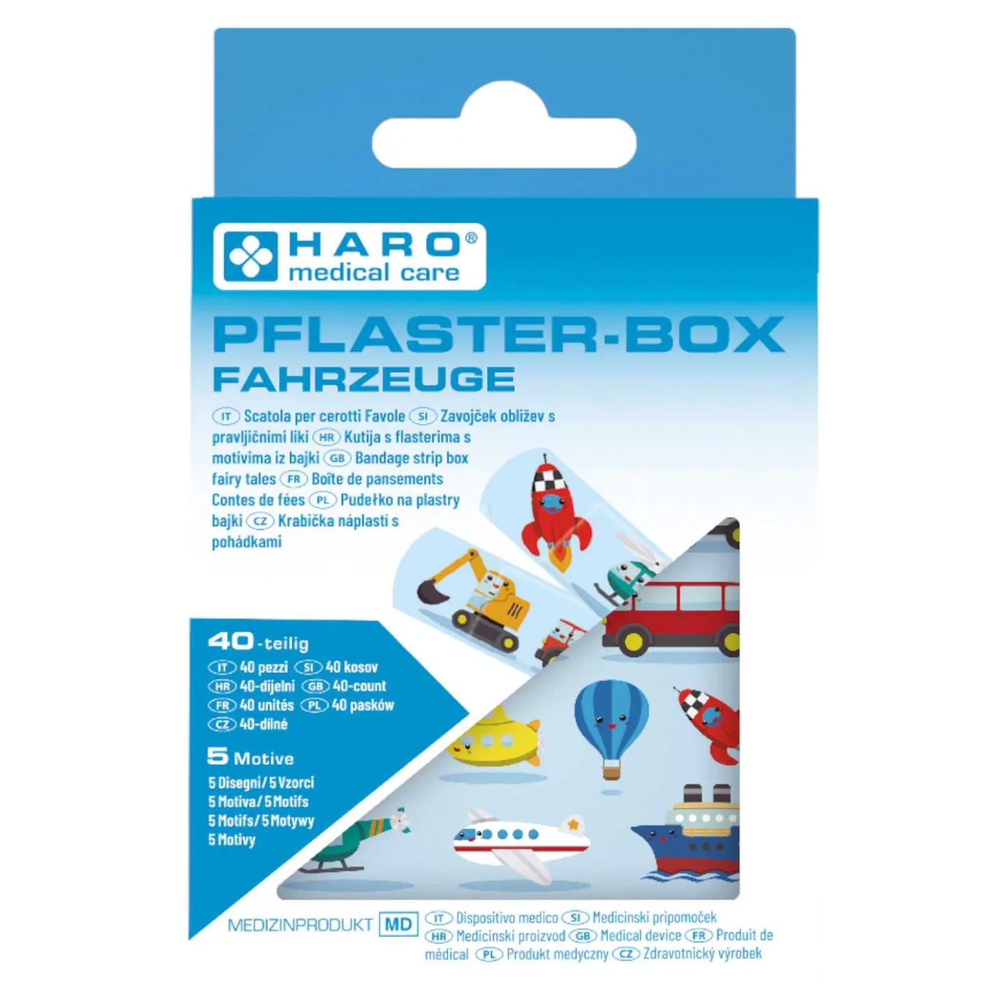 HARO Kinderpflaster Motiv Fahrzeuge, 40 Stück