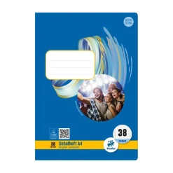 Heft A4 Nr. 38 kariert mit Rand, 80 g, 16 Blatt