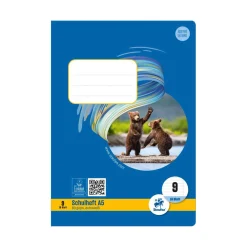 Heft A5 Nr. 9 liniert mit Rand, 80 g, 16 Blatt