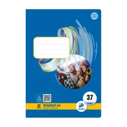 Heft A4 Nr. 37 liniert mit Rand, 80 g, 16 Blatt