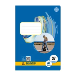 Heft A4 Nr. 37 liniert mit Rand, 80 g, 16 Blatt