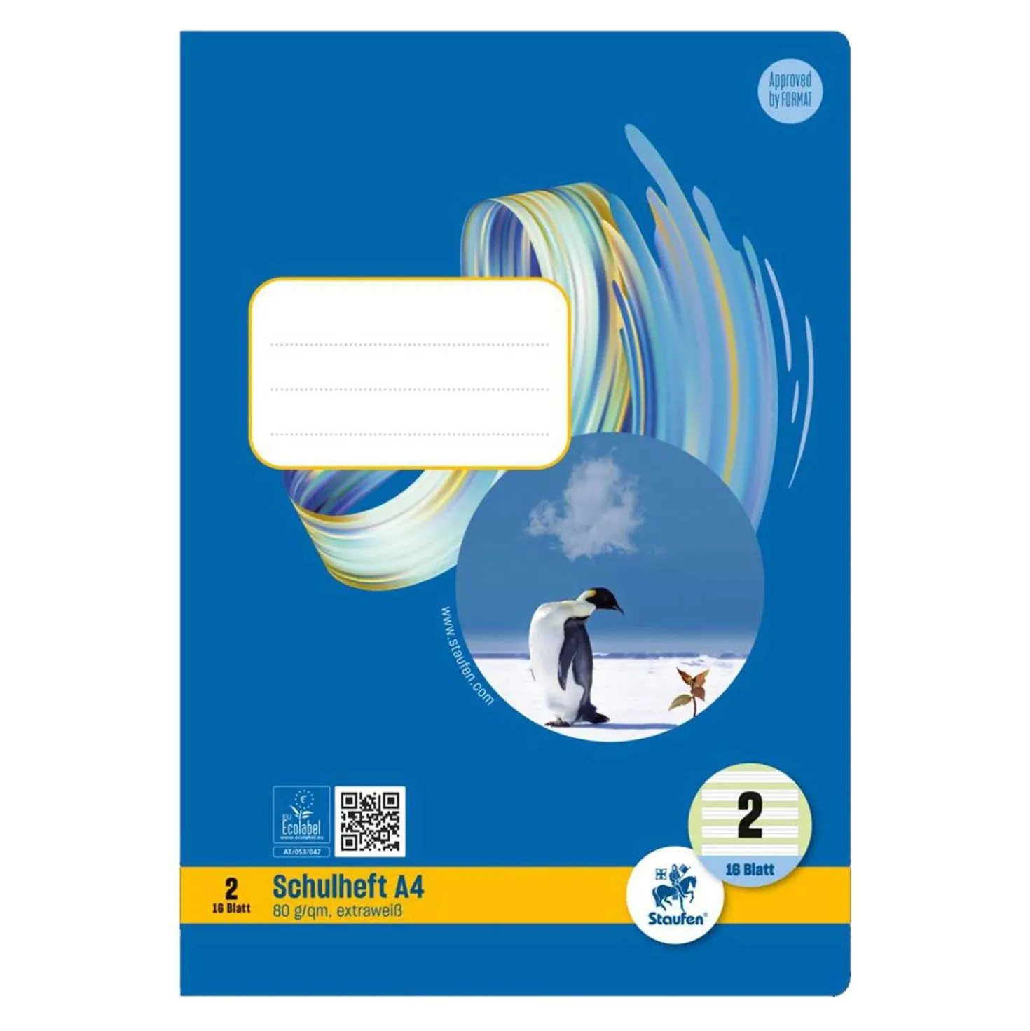 Heft Nr. 2 farbig hinterlegt A4, 80 g, 16 Blatt