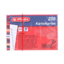 Herlitz Karteikarten DIN A8 liniert, weiß, 200 Stück