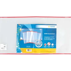 Herma Buchschutzhüllen mit Beschriftungsfeld transparent 27 x 54 cm 3er