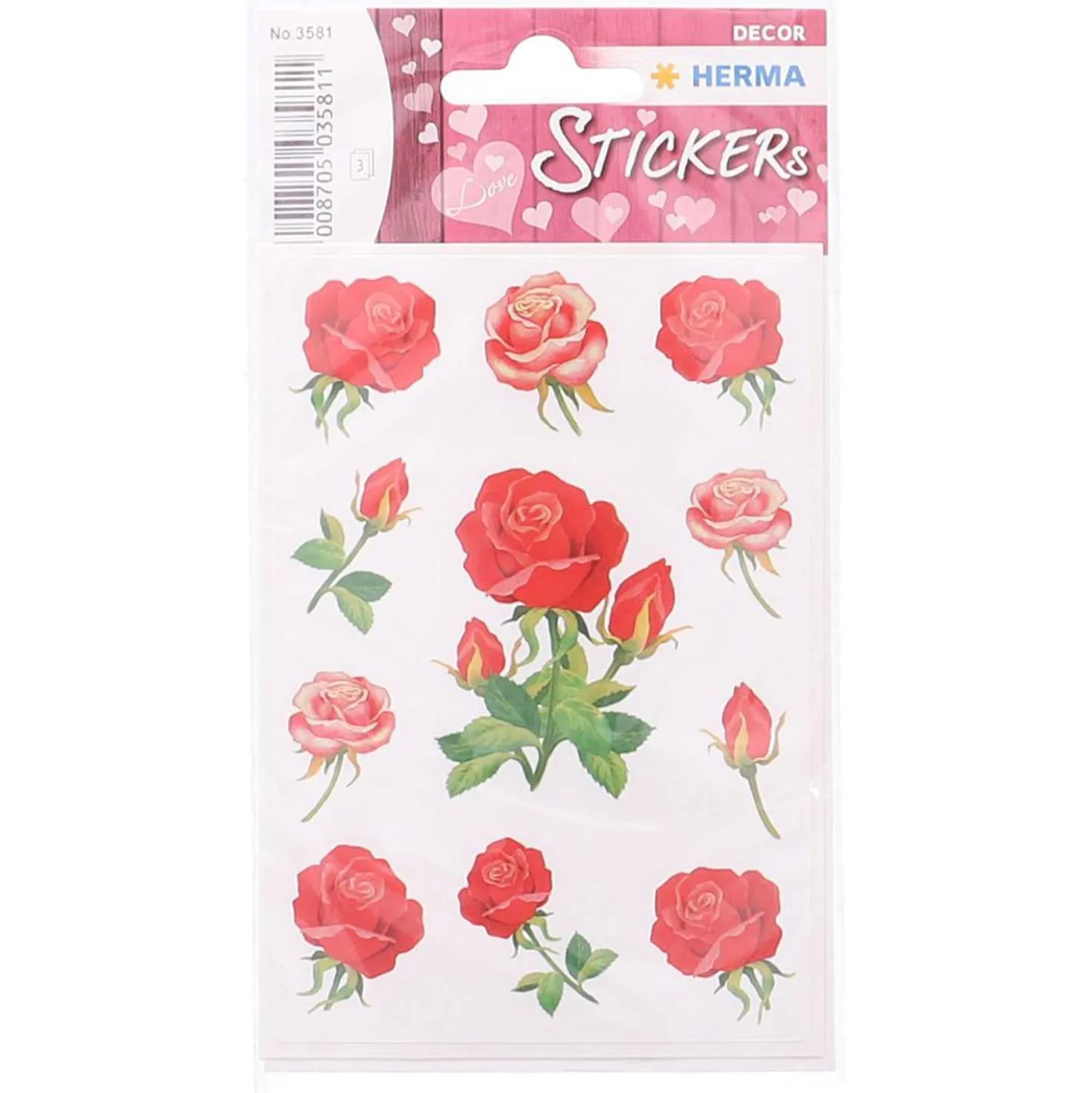 Herma Decor-Sticker Rosen, 3 Blatt