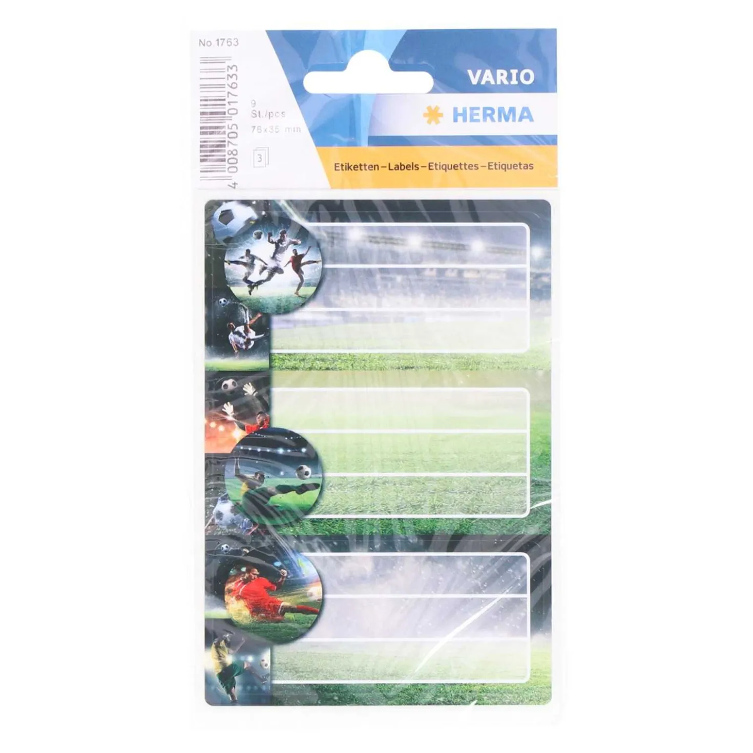 Herma Vario Buchetiketten Sticker Fußball 9 Stück
