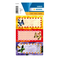 Herma Vario Buchetiketten Sticker Schmetterling beglimmert 6 Stück