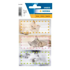 Herma Vario Buchetiketten Sticker Katzen beglimmert 6 Stück