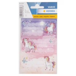Herma Vario Buchetiketten Sticker Einhorn beglimmert 6 Stück