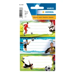 Herma Vario Schuletiketten Buchetiketten Sticker Fußball beglimmert 6 Stück