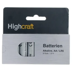 Highcraft Batterie AA/R6 Alkaline, 8 Stück