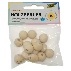 Holzperlen Cute Faces
