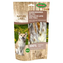 Hundesnack Kaninchenohren mit Fell