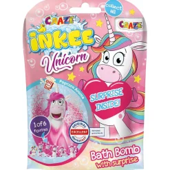 Inkee Badebombe Einhorn mit Sammelfigur, 100 g