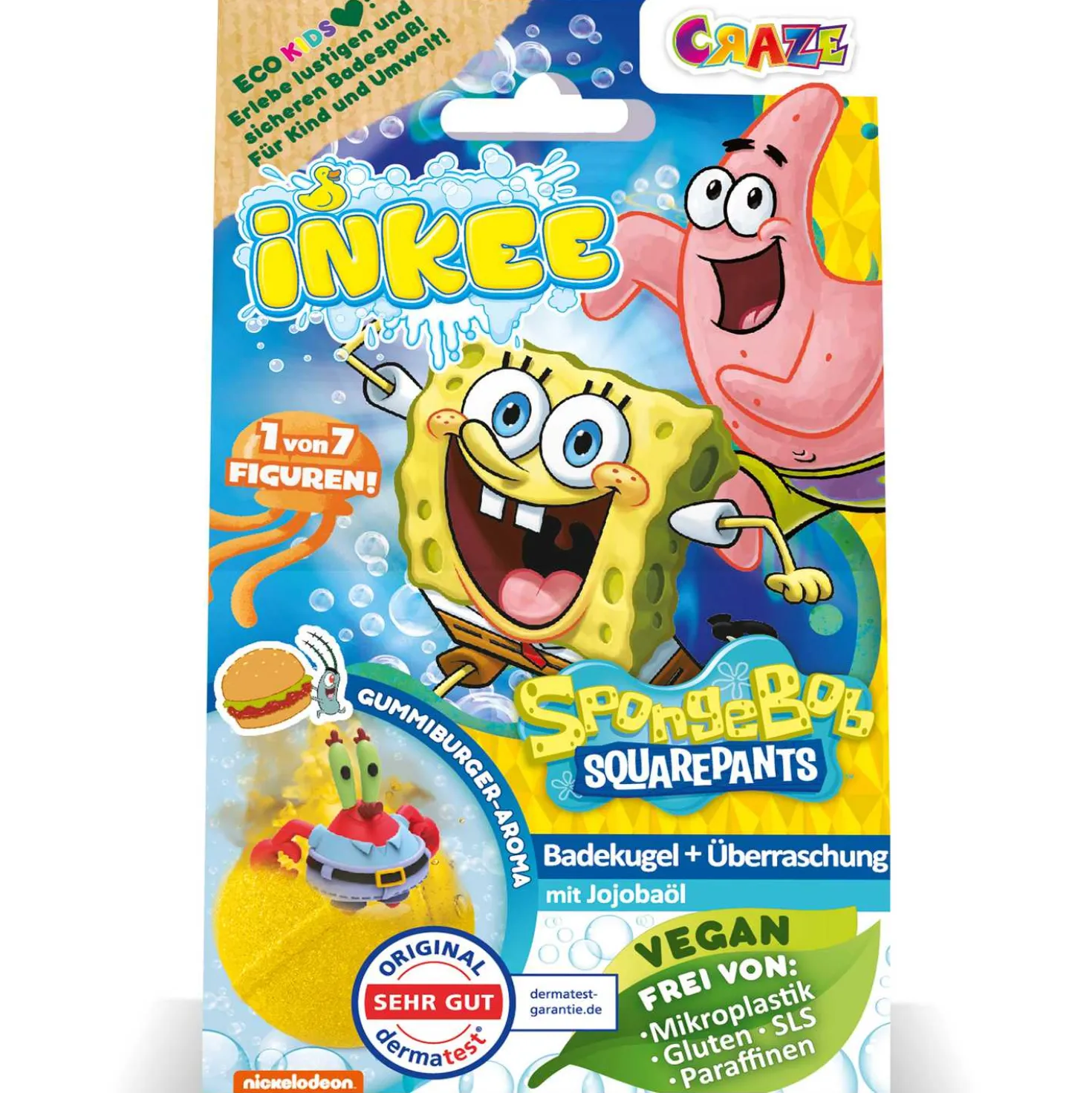 Inkee Badebombe Spongebob + Figur, 80 g
