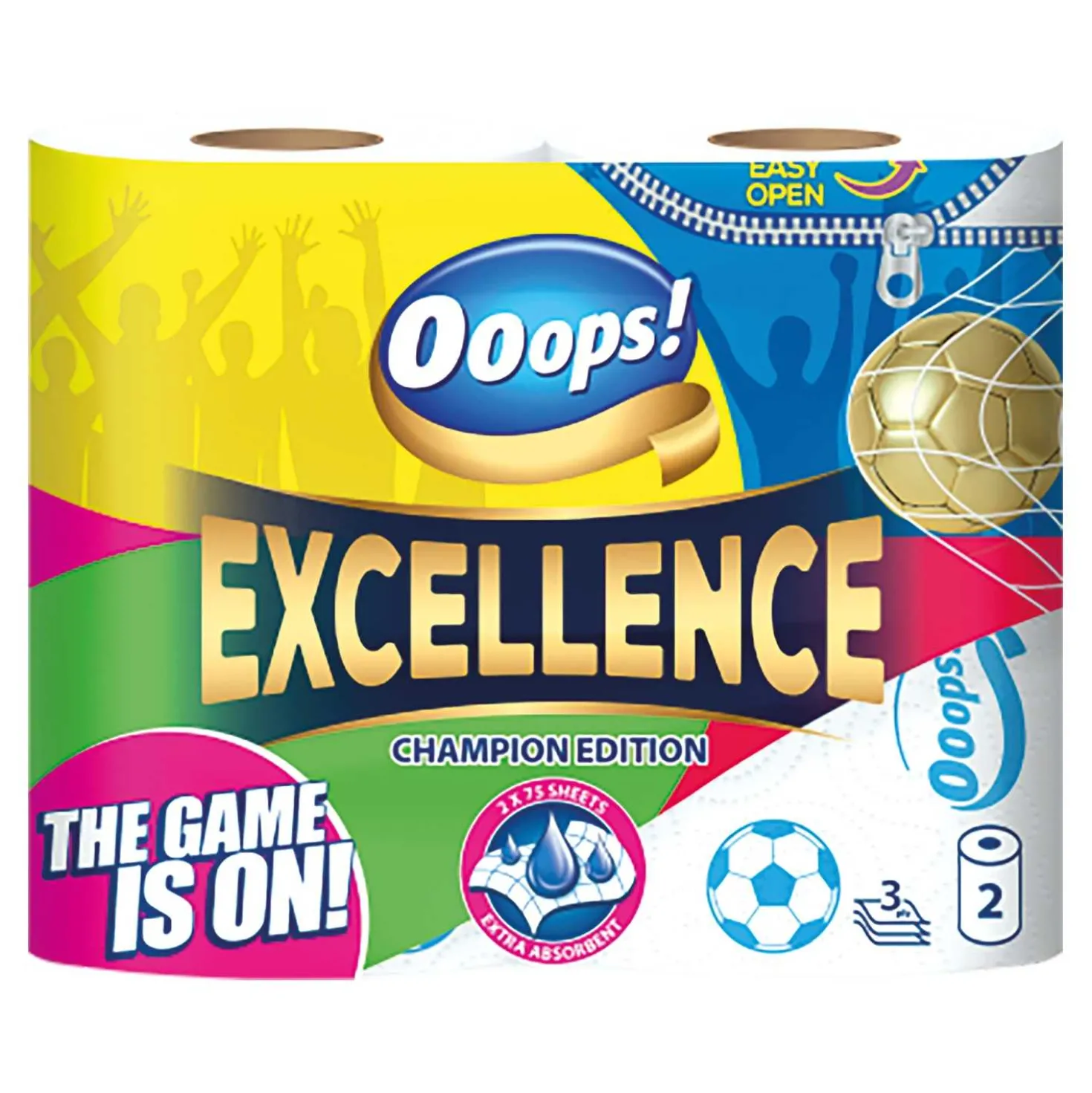 Küchenrolle 2 x Fußball, 3-lagig, 75 Blatt