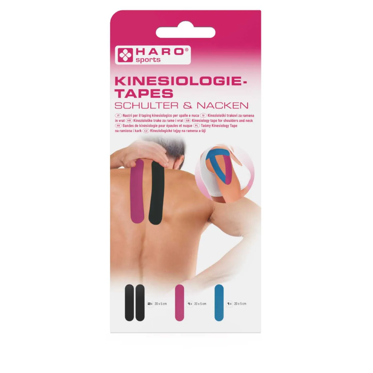 Kinesiotape . Schulter Nacken, 5 x 20 cm, 2 Stück