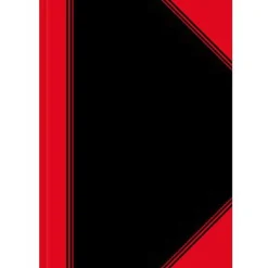 Kladde A6 kariert /schwarz, rot, 96 Blatt